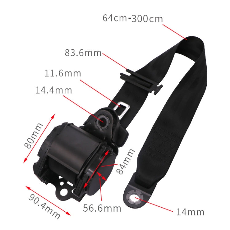 Cintura di sicurezza retrofit per auto universale a 3 punti con blocco di emergenza, Iron Bar Latch, Iron Buckle, Braided Straps