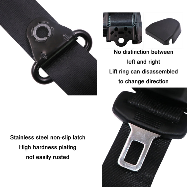 Cintura di sicurezza retrofit per auto universale a 3 punti con blocco di emergenza, Iron Bar Latch, Iron Buckle, Braided Straps