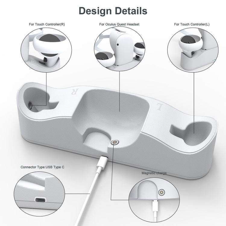 Caricabatterie con base magnetica per Oculus Quest 2
