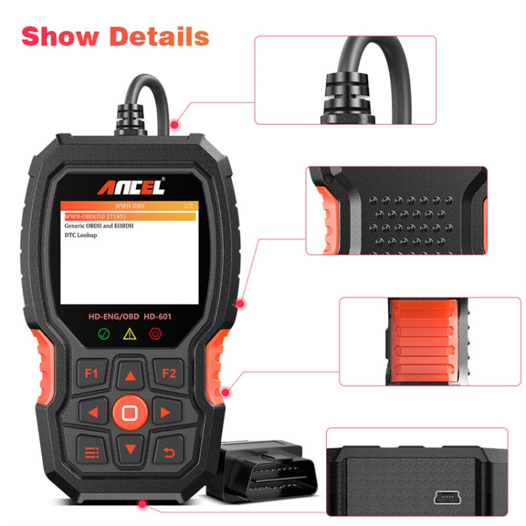 Analizzatore diagnostico per autocarri pesanti ANCEL HD601 24V Diesel Engine Detector, ANCEL HD601