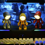 9622 LED Mini pieghevole Cartoon Policeman Night Light Lampada da scrivania magnetica da tavolo, 9622 (Black), 9622 (Yellow), 9622 (Green), 9622 (Blue), 9622 (White), 9622 (Red)