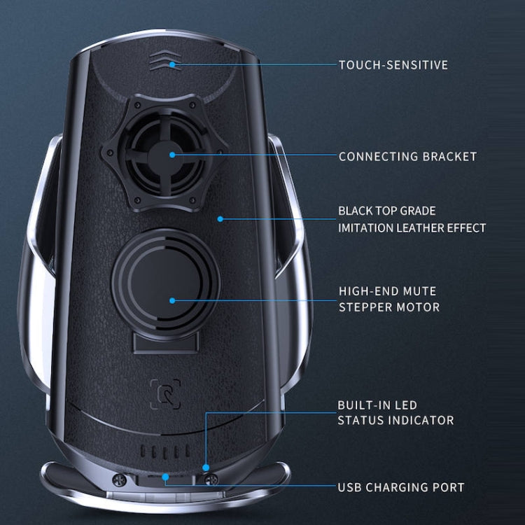 Q3 Staffa per telefono di ricarica wireless per auto magnetica a induzione a infrarossi con connettore magnetico Micro USB + 8 pin + Type-C / USB-C, Q3 Black, Q3 Gold, Q3 Silver, Q3 Blue, Q3 Red