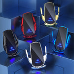 Q3 Staffa per telefono di ricarica wireless per auto magnetica a induzione a infrarossi con connettore magnetico Micro USB + 8 pin + Type-C / USB-C, Q3 Black, Q3 Gold, Q3 Silver, Q3 Blue, Q3 Red