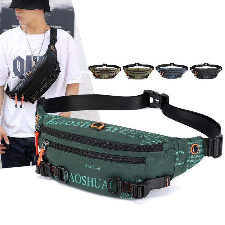 HAOSHUAI 5132 Marsupio da uomo per attività all'aperto Borsa da corsa sportiva, 5132 Dark Blue, 5132 Black, 5132 Army Green, 5132 Dark Green, 5132 Camouflage