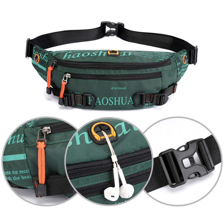 HAOSHUAI 5132 Marsupio da uomo per attività all'aperto Borsa da corsa sportiva, 5132 Dark Blue, 5132 Black, 5132 Army Green, 5132 Dark Green, 5132 Camouflage