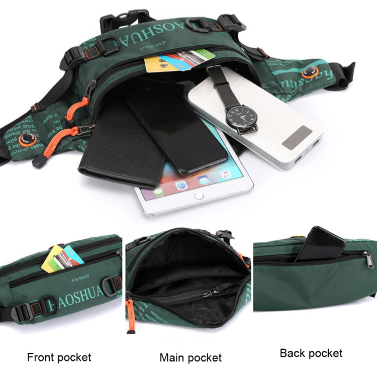 HAOSHUAI 5132 Marsupio da uomo per attività all'aperto Borsa da corsa sportiva, 5132 Dark Blue, 5132 Black, 5132 Army Green, 5132 Dark Green, 5132 Camouflage