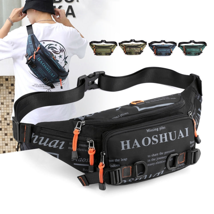 HAOSHUAI 5135 Marsupio da uomo per esterni Borsa da uomo in tessuto di nylon impermeabile, 5135 Dark Blue, 5135 Black, 5135 Army Green, 5135 Dark Green, 5135 Camouflage