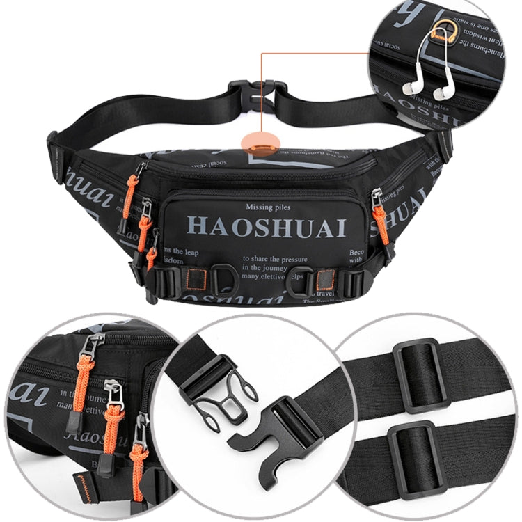 HAOSHUAI 5135 Marsupio da uomo per esterni Borsa da uomo in tessuto di nylon impermeabile, 5135 Dark Blue, 5135 Black, 5135 Army Green, 5135 Dark Green, 5135 Camouflage
