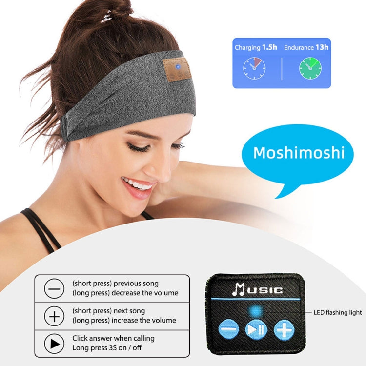Cuffie con archetto Bluetooth Maschera per il sonno per allenamento con traversina laterale, Sleep Mask Hemp Gray