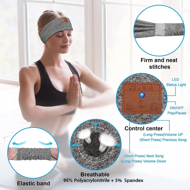 Cuffie con archetto Bluetooth Maschera per il sonno per allenamento con traversina laterale, Sleep Mask Hemp Gray