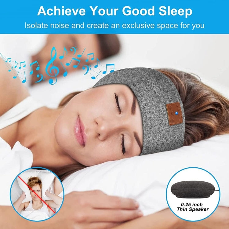 Cuffie con archetto Bluetooth Maschera per il sonno per allenamento con traversina laterale, Sleep Mask Hemp Gray