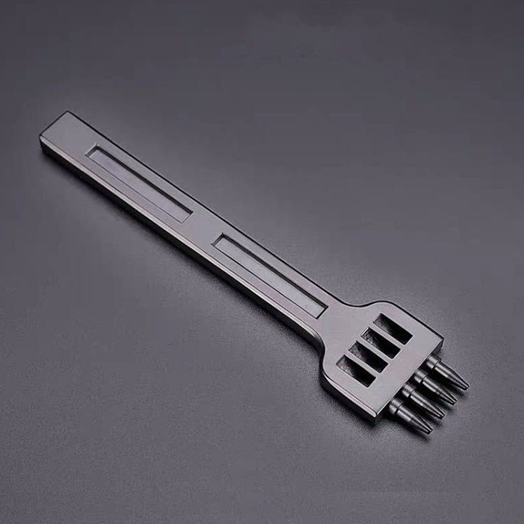 ER061 Punzone tondo in pelle cucito a mano fai-da-te Plotoni in acciaio legato che si precipitano, stile:, 4mm Set, 5mm Set, 6mm Set, 4mm-2 Holes, 4mm-4 Holes, 4mm-6 Holes, 5mm-2 Holes, 5mm-4 Holes, 5mm-6 Holes, 6mm-2 Holes, 6mm-4 Holes, 6mm-6 Holes