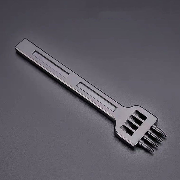 ER061 Punzone tondo in pelle cucito a mano fai-da-te Plotoni in acciaio legato che si precipitano, stile:, 4mm Set, 5mm Set, 6mm Set, 4mm-2 Holes, 4mm-4 Holes, 4mm-6 Holes, 5mm-2 Holes, 5mm-4 Holes, 5mm-6 Holes, 6mm-2 Holes, 6mm-4 Holes, 6mm-6 Holes