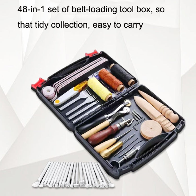 Set di strumenti fai-da-te in pelle fatti a mano Set di strumenti per cucito artigianale, 48 In 1 Set