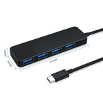 Hub USB-C 4 porte USB 3.0/2.0 per notebook compatibile multi-sist