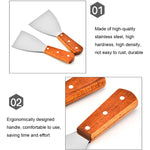 2 pezzi in acciaio inox per pizza e bistecca pala manico in legno pala inclinata utensile da cucina, S, L