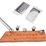 36 in 1 pelle stampa inglese punzone sigillo digitale artigianale strumenti per intaglio in pelle, dimensioni:, 3.5mm 36 In 1, 6.5mm 36 In 1