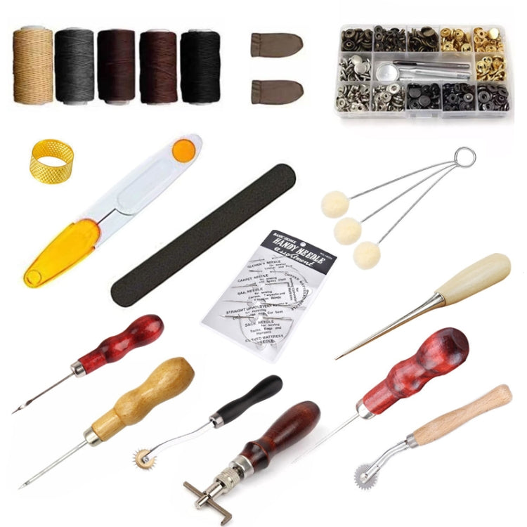 Set di strumenti fai-da-te in pelle fatti a mano Set di strumenti per cucito artigianale, ER103 28 In 1