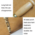 Punzone automatico per cintura 6 in 1 Punzone per cintura anecoico multi-cuoio capelluto, Wood Color, Black