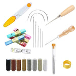 Set di strumenti artigianali in pelle fai-da-te Set di strumenti in pelle per cucire a mano con ago in filo di tela, ER013 29 In 1