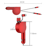 Caricabatteria da auto retrattile a doppio cavo a ricarica rapida 3 in 1 da 60 W, 40W