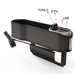 Caricabatteria per auto multifunzionale per organizer per clip per seggiolino auto, specifica:, Carbon Fiber, Wireless Charge