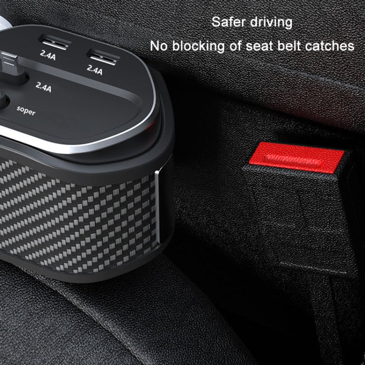 Caricabatteria per auto multifunzionale per organizer per clip per seggiolino auto, specifica:, Carbon Fiber, Wireless Charge