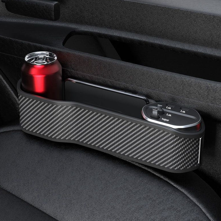 Caricabatteria per auto multifunzionale per organizer per clip per seggiolino auto, specifica:, Carbon Fiber, Wireless Charge