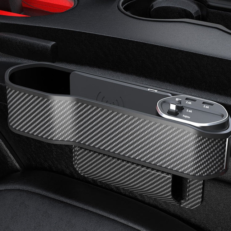 Caricabatteria per auto multifunzionale per organizer per clip per seggiolino auto, specifica:, Carbon Fiber, Wireless Charge
