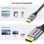 Cavo adattatore USB-C a DisplayPort 4K 60Hz intrecciato nylon