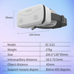 Casco VR SHINECON G15 Occhiali per realtà virtuale VR Occhiali 3D per telefono da gioco tutto in uno, G15 White, G15 Black