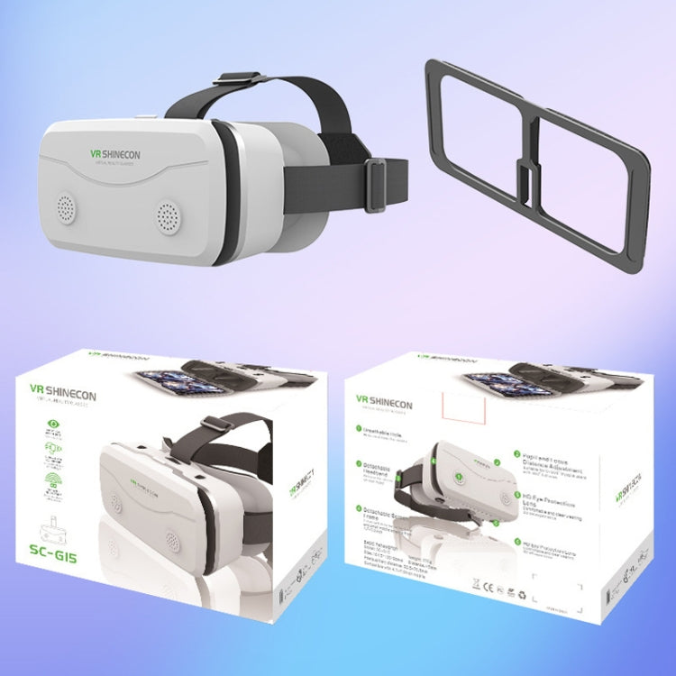Casco VR SHINECON G15 Occhiali per realtà virtuale VR Occhiali 3D per telefono da gioco tutto in uno, G15 White, G15 Black