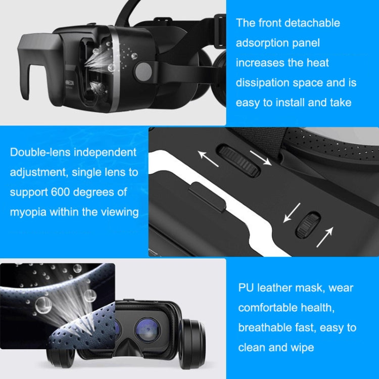 7th VR Occhiali 3D Virtual Reality Game Occhiali digitali con auricolare, G04EA Increase Version, G04EA+B01 Handle, G04EA+B03 Handle