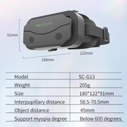VR SHINECON G13 Occhiali per realtà virtuale VR Occhiali per cellulare Film Gioco Occhiali digitali 3D, G13