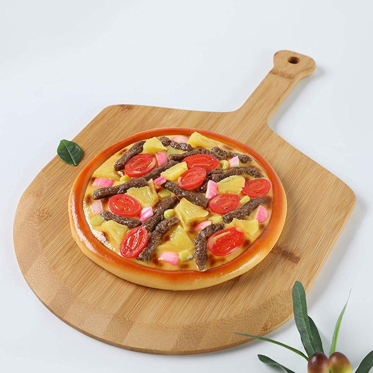 Bamboo Pizza Paddle Cheese Steak Baking Vassoio da portata Tagliere, 38.5x29.5x1cm
