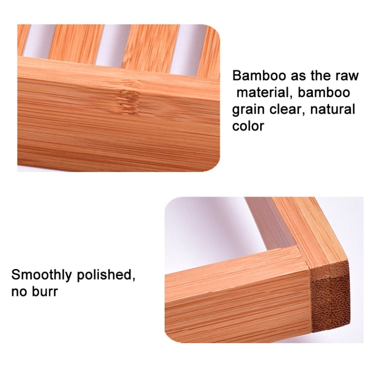 Mensola per vasca antiscivolo in bambù Mensola per immersione multifunzionale, Bamboo Color, White