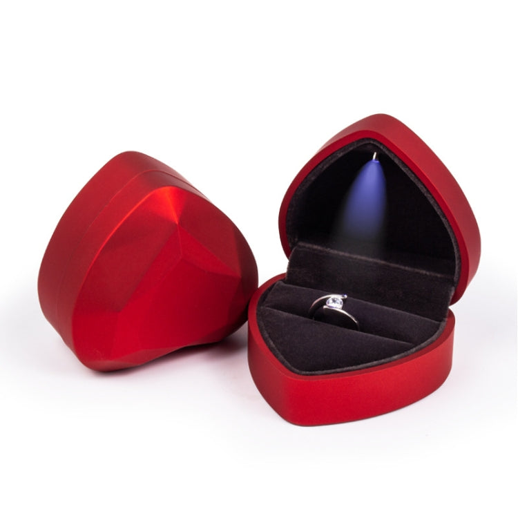 017015-20 Scatola portaoggetti per collana con anello luminoso a LED a forma di cuore senza gioielli, specifiche:, Ring(White), Ring(Red), Ring(Gold), Ring(Blue), Ring(Black), Ring(Pink), Pendant(White), Pendant(Red), Pendant(Gold), Pendant(Blue)      ...