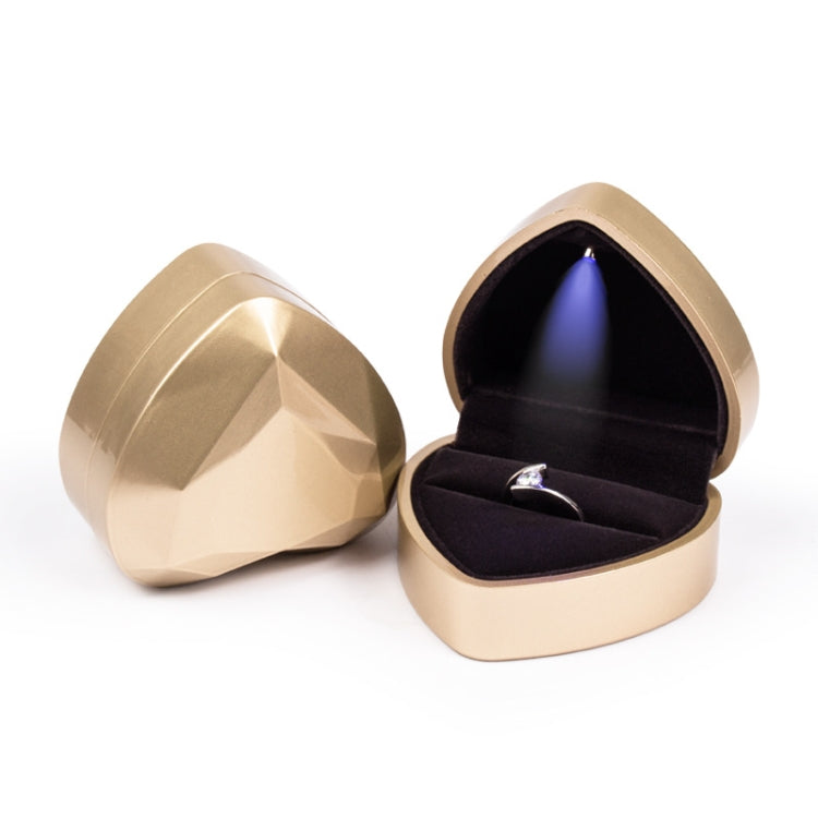 017015-20 Scatola portaoggetti per collana con anello luminoso a LED a forma di cuore senza gioielli, specifiche:, Ring(White), Ring(Red), Ring(Gold), Ring(Blue), Ring(Black), Ring(Pink), Pendant(White), Pendant(Red), Pendant(Gold), Pendant(Blue)      ...