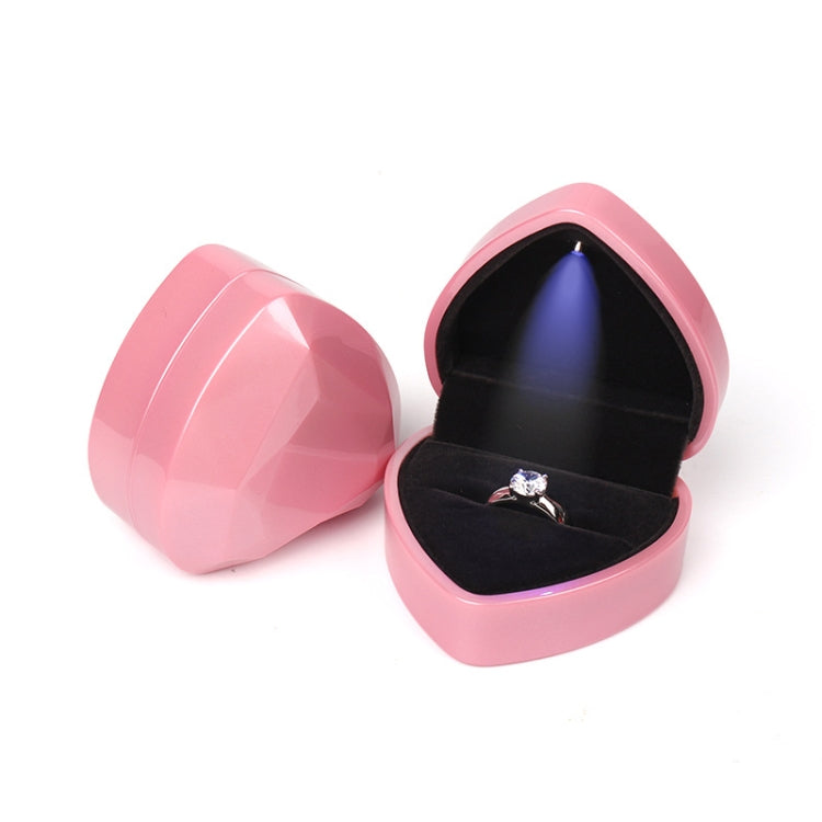 017015-20 Scatola portaoggetti per collana con anello luminoso a LED a forma di cuore senza gioielli, specifiche:, Ring(White), Ring(Red), Ring(Gold), Ring(Blue), Ring(Black), Ring(Pink), Pendant(White), Pendant(Red), Pendant(Gold), Pendant(Blue)      ...