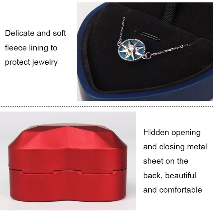 017015-20 Scatola portaoggetti per collana con anello luminoso a LED a forma di cuore senza gioielli, specifiche:, Ring(White), Ring(Red), Ring(Gold), Ring(Blue), Ring(Black), Ring(Pink), Pendant(White), Pendant(Red), Pendant(Gold), Pendant(Blue)      ...