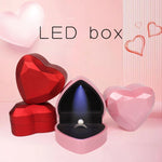 017015-20 Scatola portaoggetti per collana con anello luminoso a LED a forma di cuore senza gioielli, specifiche:, Ring(White), Ring(Red), Ring(Gold), Ring(Blue), Ring(Black), Ring(Pink), Pendant(White), Pendant(Red), Pendant(Gold), Pendant(Blue)      ...