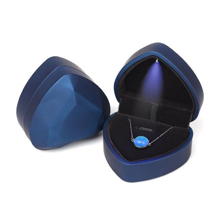 017015-20 Scatola portaoggetti per collana con anello luminoso a LED a forma di cuore senza gioielli, specifiche:, Ring(White), Ring(Red), Ring(Gold), Ring(Blue), Ring(Black), Ring(Pink), Pendant(White), Pendant(Red), Pendant(Gold), Pendant(Blue)      ...
