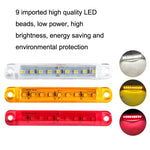 MK-224 10pcs 12-24V camion rimorchio 9LED luce laterale fanale posteriore luce di segnalazione, MK-224(Red), MK-224(Yellow), MK-224(White)