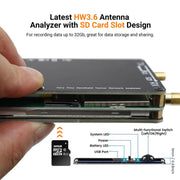 NANOVNA-H Versione aggiornata TFT da 2,8 pollici 50Khz-1.5Ghz Analizzatore di antenna di rete vettoriale MF HF VHF UHF con scheda SD, 2.8 Inch