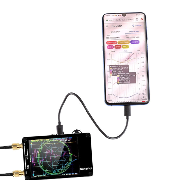 NanoVNA-H Analizzatore antenna 50KHz-1.5GHz TFT 2,8 pollici