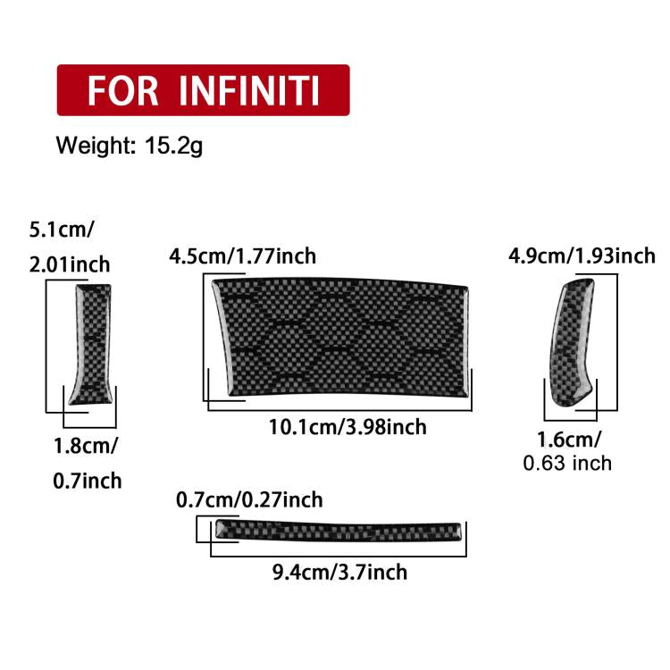 Per Infiniti G37/G25/Q60 4 pezzi/set adesivo per pulsante volante guida a destra copertura sinistra, Right-Hand Drive