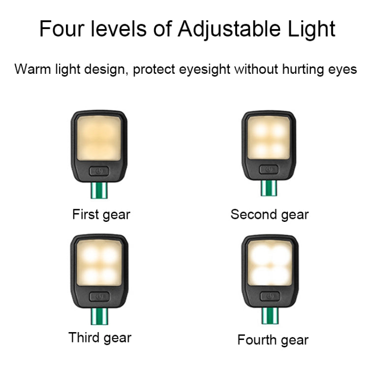 Lampada portatile per la protezione degli occhi con ricarica regolabile a quattro marce, Four-Gear Clip Light