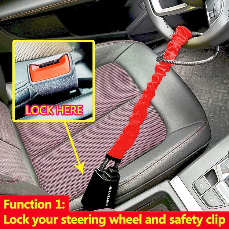 S308 Serrature antifurto di sicurezza della serratura della fune metallica del volante dell'automobile, S308 Red, S308 Yellow, S308 Black