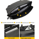 LUCKYBAT Borsa per laptop Airbag Borsa a tracolla anti-caduta, S 13.3-16 Inch, L 16 Inch
