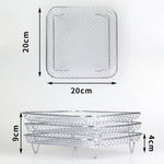 Accessori per friggitrice ad aria Griglia a vapore a tre strati Griglia di disidratazione impilabile, Square, Rectangle